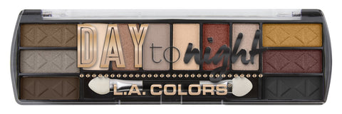 L.A. COLORS Day To Night 12 Color Eyeshadow Palette, Sundown, 0.28 oz. (CES430), Powder