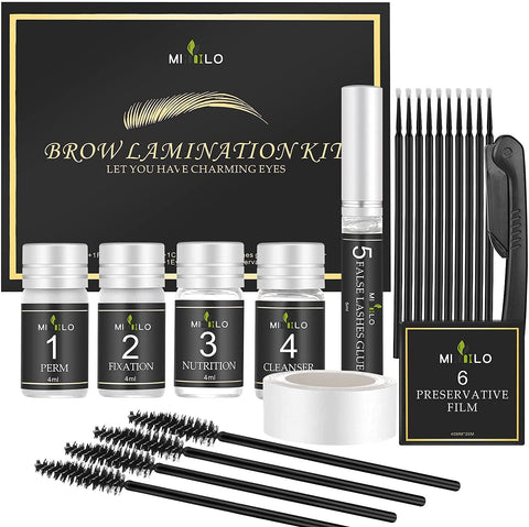 Brow Lamination Kit,JUANPHEA Professional Eyebrow Lamination Kit,Eyebrow Perming Kit,DIY Eyebrow Lift Styling Kit for Fuller and Messy Eyebrows,Suitable for Salon,Home Use