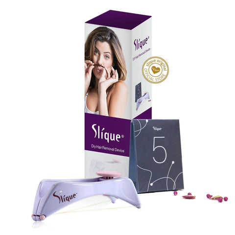 Slique Eyebrows Face & Body Hair Threading & Removal System with 5 pre-cut extra strength threads. Amazing at Home Quick & Painless Hair Removal System Using The Ancient Technique of Threading to Remove All unwanted Facial Hair.