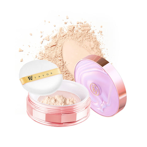 FV Setting Powder for Minimizes Pores and Fine Lines, Lightweight & Long Lasting Face Loose Powder for Light, Medium & Tan Skin Tones with Matte Finish Baking Powder 0.35oz (10g)