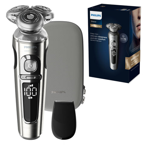 Philips Norelco Men’s Shaver Series 9000 Prestige Rechargeable Wet or Dry Electric Shaver with Trimmer Attachment and Premium Case
