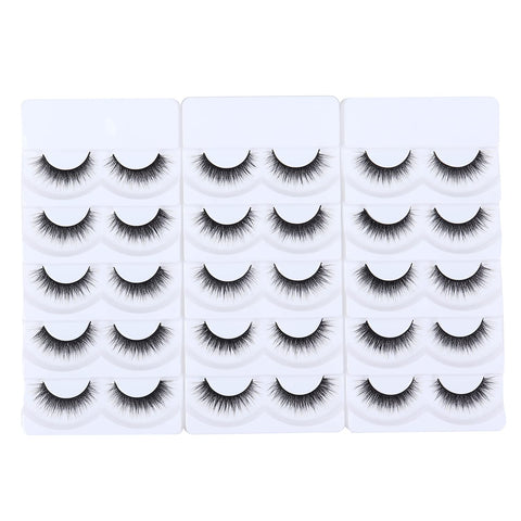 Wleec Beauty 14mm False Lashes Natural Dramatic Eyelashes Handmade 3D Mink Faux Lashes Pack 3D/F41 (15 Pairs/3 Pack)