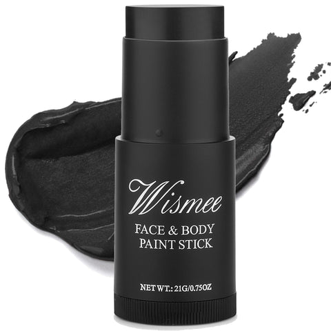 Wismee Eye Black Baseball/Softball/Football, Black Face Paint Stick (0.75Oz) Non-Toxic Oil Based Face Makeup Body Paint Stick High Pigmented for Halloween Cosplay Party Special Effect Sfx Makeup