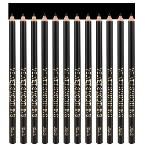 Zevni SUMEITANG Eyeliner Pencil 12 Pcs 2 in 1 Wooden Black Eye liner & Eyebrow Pencil Women Makeup Easy to Color Long lasting Waterproof