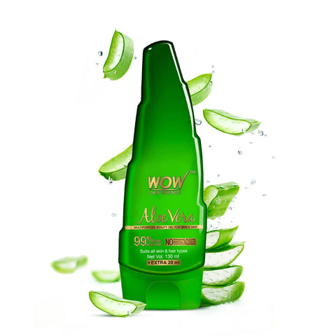 WOW Aloe Vera Multipurpose Beauty Gel For Skin And Hair, 130 ml + 20
