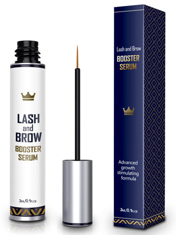 Natural Lash Growth Serum - USA Made Eyebrow Growth Enhancer - Eyelash Booster to Grow Longer Eyelashes - Lash Boost & Brow Enhancing Serum