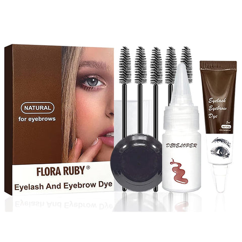 2 in 1 Tint Kit, Professional Eyelash & Eyebrow Kit, Lasting for 6 Weeks DIY Hair Dying for Salon Home Use 5ml (Coffee)