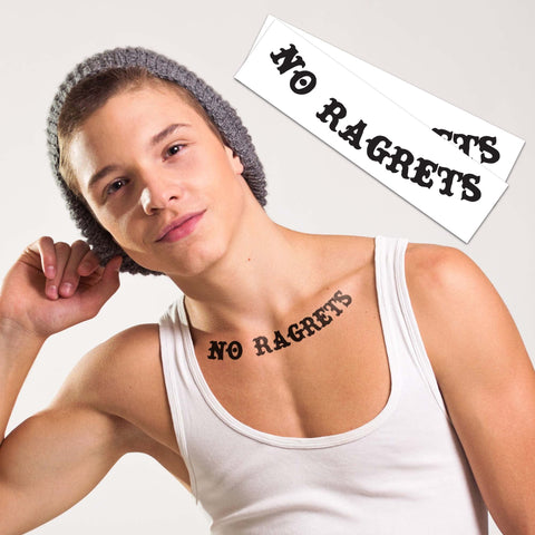 No Ragrets Temporary Tattoos (2-Pack) | Skin Safe | MADE IN THE USA| Removable