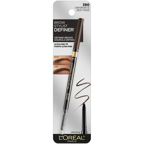 L'Oreal Paris Makeup Brow Stylist Definer Waterproof Eyebrow Pencil, Ultra-Fine Mechanical Pencil, Draws Tiny Brow Hairs and Fills in Sparse Areas and Gaps, Dark Brunette, 0.003 Ounce (Pack of 1)