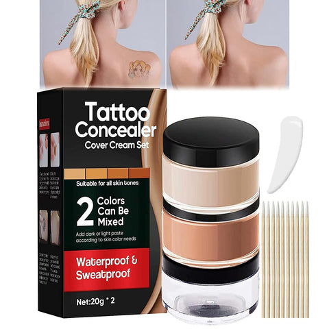 Tattoo-Cover-Up, Long Lasting Tattoo-Cover-Up-Makeup Waterproof, Natural Tattoo-Concealer for Tattoo/Scars/Even Skin Tone