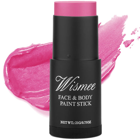 Wismee Pink Eye Black Face Paint Stick (0.75Oz) Non-Toxic Oil Based Face Makeup Body Paint Sticks High Pigmented Pink Makeup Crayons for Halloween Special Effect Sfx Makeup