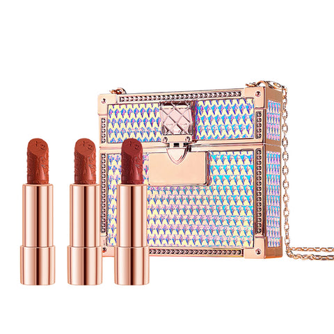 Erinde 3Pcs Laser Lipstick Lip Makeup Matte for Women Waterproof Lip Stick Satin Lipstick Long Lasting Moisturizing Makeup Lipstick,Color Sensational Lipstick, Valentine's Day Gifts Presents