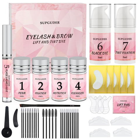 2023 4 in1 Lash lift kit with tint black,Brow Lamination Kit with Black Color,Lasting For 6-8 Weeks Professional Eyelash & Eyebrow Perm Kit Diy,Easy to Use at Home & Salon Supplies