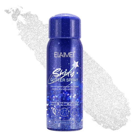 HANYWIL Body Glitter, Glitter Hairspray, Holographic Body Glitter Spray for Skin, Face and Hair, Quick Dry Glitter Spray, Temporary Shiny Spray for Clothes 2.11 Fl.oz