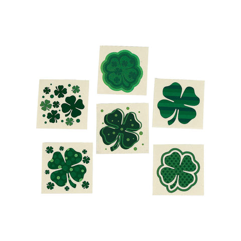 Fun Express - Shamrock Patterned Tattoos for St. Patrick's Day - Apparel Accessories - Temporary Tattoos - Regular Tattoos - St. Patrick's Day - 72 Pieces