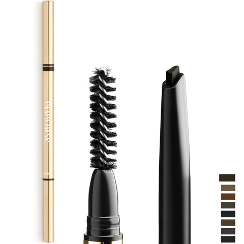 Browluxe Eyebrow Pencil, Smudge Proof Mechanical Pencil With Spoolie Eyebrow Brush For Flawless Make Up, Compatible With Any Eyebrow Stamp Stencil Kit & Makeup Kit (Coffee)