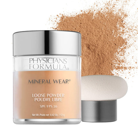 Physicians Formula Mineral Wear Talc-Free Loose Powder SPF 16 Medium Beige, Dermatologist Tested, Clinicially Tested