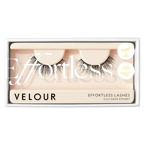 Velour Synthetic Effortless Eyelashes, No-Trim Strip False Lashes - Lightweight, Reusable, Natural, Luxurious Fake Lash Extensions - Long-Lasting - Wear up to 25 Times - 100% Vegan, Soft and Comfortable, All Eye Shapes
