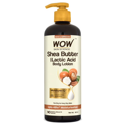 WOW Skin Science Shea Butter and Cocoa Butter Moisturizing Body Lotion, Deep Hydration with No Parabens, Sulphate or Additives 400ml
