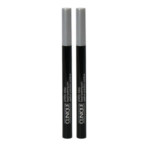Pack of 2 x Clinique Pretty Easy Liquid Eyelining Pen Color Black, 0.01 oz each Travel Size, Unboxed