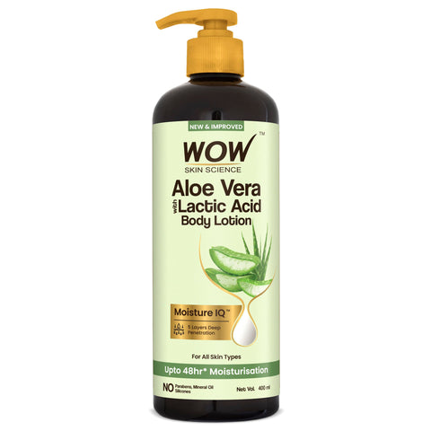 WOW Skin Science Aloe Vera Body Lotion - Ultra Light Hydration for Summer - 400mL
