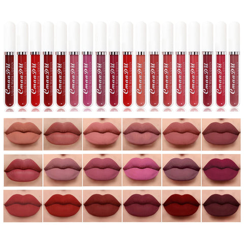 BONNIE CHOICE 18PCS Matte Lipstick Set,Nude Matte Liquid Lipstick Set for Women,Long-Lasting Non-Stick Cup Not Fade High Pigmented Lip Gloss Set,Classic Colors Lip stick Set for Daily Makeups