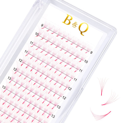 Premade Fans Eyelash Extensions Pink-5D-C-0.07-9-16 Pointy Base Colored Pre Made Eye Lash Extension Fans B&Q Eyelash Extensions 5D 6D Volume Lash Extensions 0.07 C D Mixed Tray (Pink-5D-0.07C,9-16MIX)