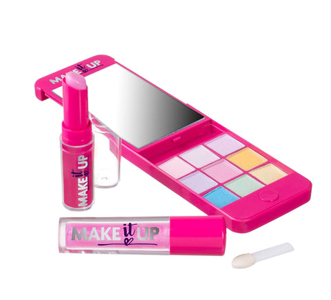 Girls Makeup Palette with Mirror - Super Chic iPhone Compact, Ages 6+