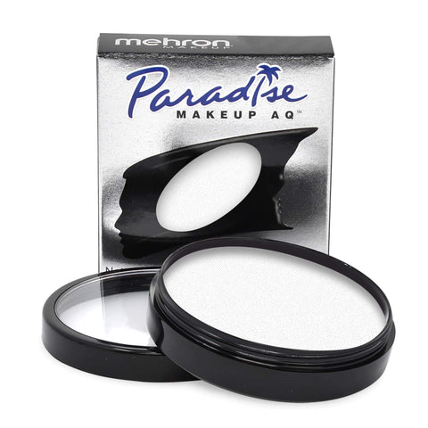Mehron Makeup Paradise Makeup AQ Pro Size | Perfect for Stage & Screen Performance, Face & Body Painting, Special FX, Beauty, Cosplay, and Halloween | Water Activated Face Paint & Body Paint 1.4 oz (40 g) (White)