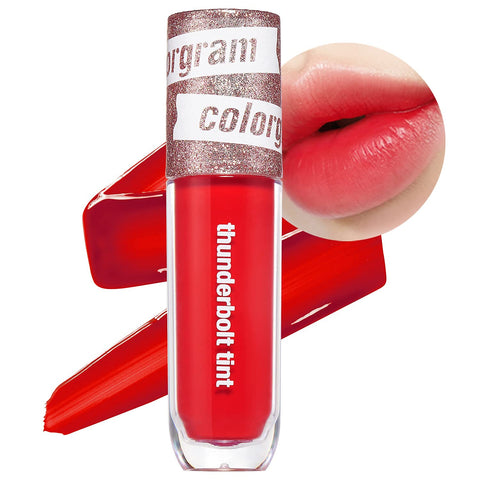 COLORGRAM Thunderbolt Tint Lacquer 08 Crush Tok | High Pigment, Vivid Color, Long Lasting Lip Stain, Moisturizing with Argan Oil, Hydrating, Buildable & Blendable (0.2 fl.oz, 4.5g)