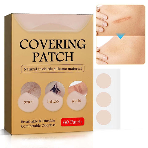 Tattoo Cover Up - 60 Pcs Ultra Thin Invisible Tattoo Cover Up Tape for Tattoo Scar Birthmarks,Waterproof Tattoo Makeup Cover Up Concealer Patch