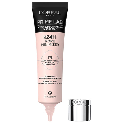 L’Oréal Paris Prime Lab Up to 24H Pore Minimizer Face Primer Infused with AHA, LHA, BHA Complex to Smooth and Extend Makeup Wear, 1.01 Fl Oz