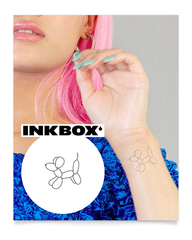 Inkbox Temporary Tattoos, Semi-Permanent Tattoo, One Premium Easy Long Lasting, Water-Resistant Temp Tattoo with For Now Ink - Lasts 1-2 Weeks, Dog Tattoo, Party Animal, 2 x 2 in