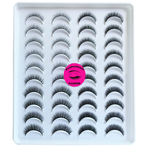 DAODER Lashes Short Eyelashes Natural Look Faux Mink Lashes Wispy Medium Length False Eyelashes 9~11mm Reusable Eye Lashes Pack Variety Styles 20Pairs