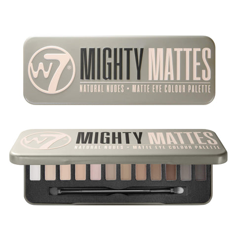 W7 Mighty Mattes Eyeshadow - 12 Matte Nude Colours - Flawless & Natural Long-Lasting Makeup Palette