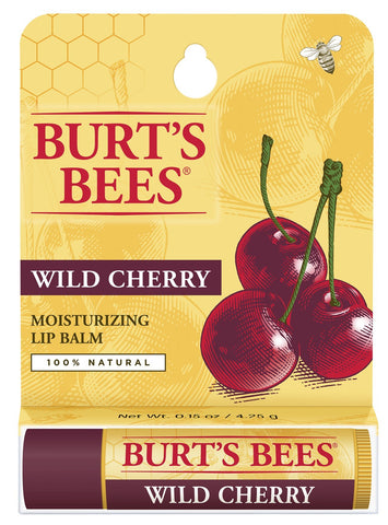 Burt's Bees 100% Natural Moisturizing Lip Balm, Wild Cherry with Beeswax & Fruit Extracts - 1 Tube