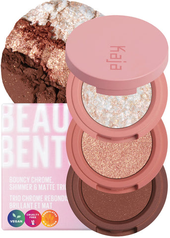 Kaja Beauty Bento Collection | Mosaic chrome + Shimmer + Matte | 18 Coral Sunrise - Coral Peach | 2019 Best of Beauty Award in Glitter-Pressed Category
