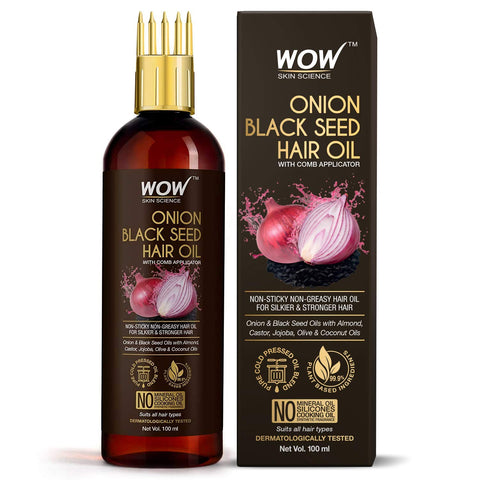 WOW Skin Science Onion Oil - Black Seed Hair With Comb Applicator Controls Fall