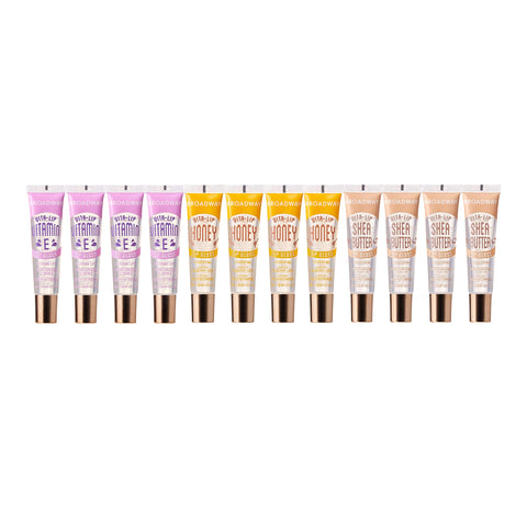 Broadway 12 PACK Vita-Lip Gloss 4 Honey + 4 SHEA BUTTER + 4 Vitamin E Oil by Kiss Cosmetics