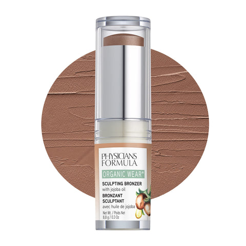 Physicians Formula Organic Wear All Natural Sculpting Face Bronzer Makeup Stick Mocha, Dermatologist Approved