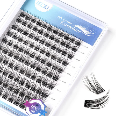 Individual Lashes 110pcs Cluter Lashes Wide Stem Lash Clusters 10mm/12mm/14mm/16mm Mixed Pack /10 Rows/C Curl Diy Lash Extension Perfect for Special Occasions & Everyday Wear