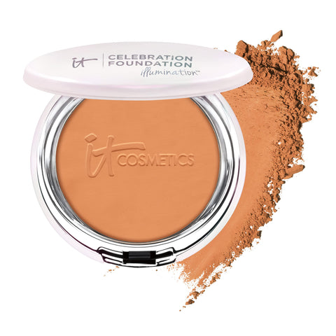 IT Cosmetics Celebration Foundation Illumination, Rich - Full-Coverage, Anti-Aging Powder Foundation - Blurs Pores, Wrinkles & Imperfections - 0.3 oz Compact