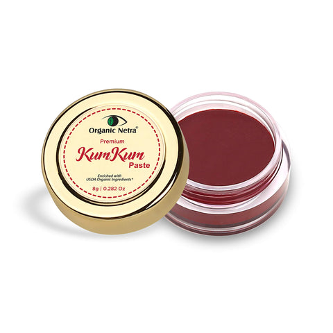 Organic Netra Sindoor/Kumkum Paste | Waterproof Long Lasting, Smudge Proof Sindoor | Pure and Natural Deep Maroon Colour, Long lasting | Enriched with Natural and Organic Ingredients, 0.2 Oz