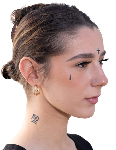 Thug Ink Temporary Tattoos - Volume I - 10 Temporary Tattoos ~ Face Tattoos ~ Teardrop, Cross, Praying Hands, etc. ~ Thug Life ~ Fake Tattoos ~ Water-transfer Tattoos