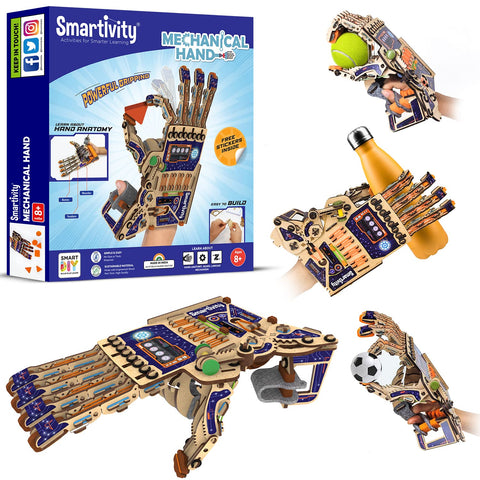 Smartivity Mechanical Hand Set Educational DIY Toy, Blue/beige