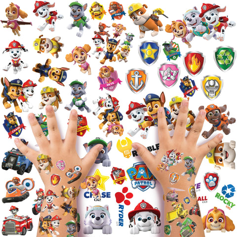 50 Paw Patrol Tattoos For Kids - Paw Patrol Tattoos Temporary For Kids For Paw Patrol Party Favors - Temporary Tattoo Kids, Paw Patrol Tatoos For Paw Patrol Party Supplies - Paw Patrol Stickers