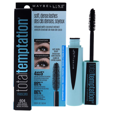 Maybelline New York Makeup Total Temptation Waterproof Mascara, Very Black, 0.3 Fl Oz (Pack of 1) , K2466800