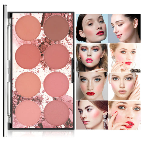 CCbeauty 8 Color Blush Palette Matte, Long Lasting Natural Glow Complexion Face Blushes, Bright Shimmer Blush Powder, Highlight Blush Palette, Professional Facial Makeup Blusher, Valentine's Day Gift Sets for Her, Girls Women
