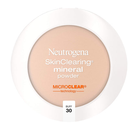 Neutrogena SkinClearing Mineral Acne-Concealing Pressed Powder Compact, Shine-Free & Oil-Absorbing Makeup with Salicylic Acid to Cover, Treat & Prevent Acne Breakouts, Buff 30, .38 oz