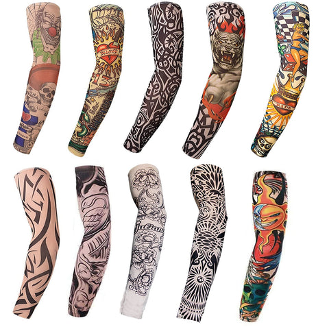 Tattoo Arm Sleeves, 10 Pack Cool Body Arts Fake Temporary Tattoo For Men And Women, Tattoo Sleeves Uv Sun Block Protection For Ourdoot Activities And Parties, Random Picture
